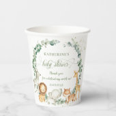 Chic Oerwoud Animals Greeneral Neutraal Baby showe Papieren Bekers (Voorkant)