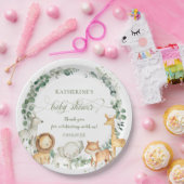 Chic Oerwoud Animals Greeneral Neutraal Baby showe Papieren Bordje (Feest)