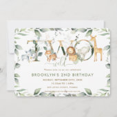 Chic Oerwoud Animals Greenere 2e verjaardag twee W Kaart (Voorkant)