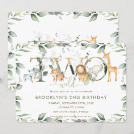 Chic Oerwoud Animals Greenere 2e verjaardag twee W Kaart