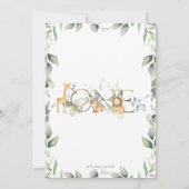 Chic Oerwoud Animals Greenery 1st Birthday Boy Gir Kaart (Achterkant)