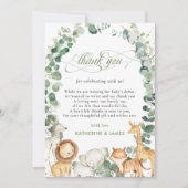  Chic Oerwoud Animals Greenery Baby shower  Bedankkaart (Voorkant)