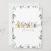 Chic Oerwoud Animals Greenery Baby shower Boy Girl Kaart (Achterkant)