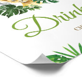 Chic Oerwoud Animals Greenery Baby shower Drinken Poster (Hoek)