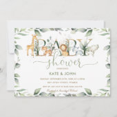 Chic Oerwoud Animals Greenery Baby shower Neutraal Kaart (Voorkant)