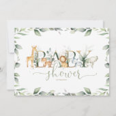 Chic Oerwoud Animals Greenery Baby shower Neutraal Kaart (Achterkant)