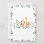Chic Oerwoud Animals Greenery Baby shower Neutraal Kaart (Achterkant)