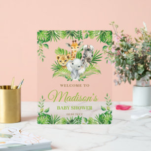 Chic Oerwoud Animals Greenery Baby shower Welkom Acryl Bord