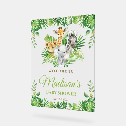 Chic Oerwoud Animals Greenery Baby shower Welkom Acryl Bord (Hoek)