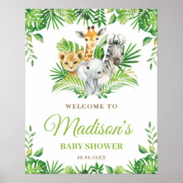 Chic Oerwoud Animals Greenery Baby shower Welkom Poster