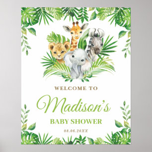 Chic Oerwoud Animals Greenery Baby shower Welkom Poster
