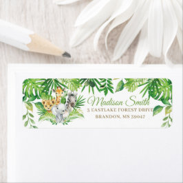 Chic Oerwoud Animals Greenery Return Address Etiket