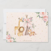 Chic Oerwoud Animals Tribal Wild One 1st Birthday Kaart (Achterkant)