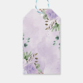 Chic Oerwoud Safari Dieren Paarse Bloemen Baby Mei Cadeaulabel (Achterkant)