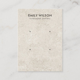 CHIC OFF WHITE STUCCO 2 STUD EARRING DISPLAY CARD VISITEKAARTJE