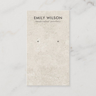 CHIC OFF WHITE STUCCO STUD EARRING DISPLAY CARD VISITEKAARTJE