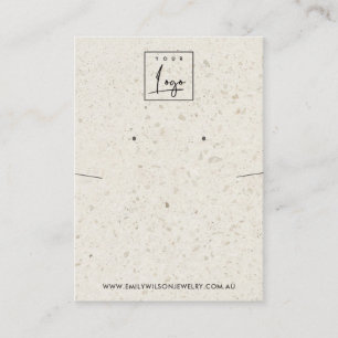 CHIC OFF WHITE TERRAZZO KETTING EARRING DISPLAY VISITEKAARTJE