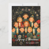 Chic Old Fashioned Christmas Carols Holiday Card Feestdagenkaart (Voorkant)