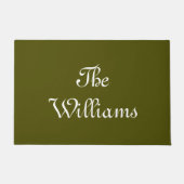 Chic olijfgroen Aangepast script Coupure familiena Deurmat (Voorkant)