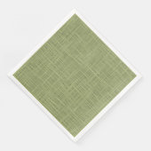 Chic Olive Green Faux Jute Weave Fabric Patroon Servet (Hoek)