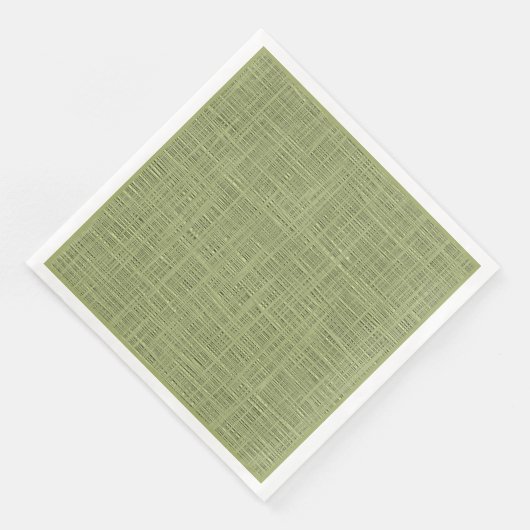Chic Olive Green Faux Jute Weave Fabric Patroon Servet (Hoek)
