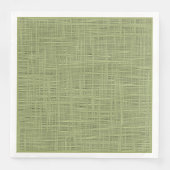 Chic Olive Green Faux Jute Weave Fabric Patroon Servet (Voorkant)