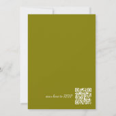 Chic Olive Green Groom's Party Invite QR Code RSVP Kaart (Achterkant)