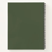 Chic Olive Green Script Vrijgezellenfeest Gift Lis Notitieboek (Achterkant)