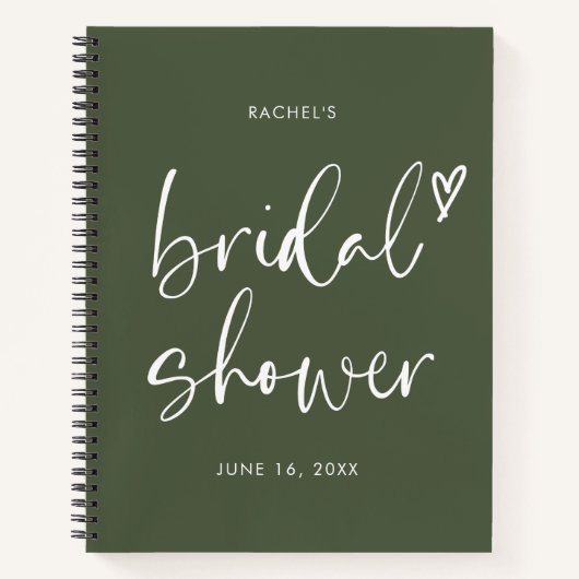 Chic Olive Green Script Vrijgezellenfeest Gift Lis Notitieboek (Voorkant)