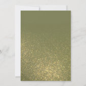 Chic Olive Green Sparkly Glitter Ombre Verjaardag Kaart (Achterkant)