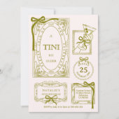 Chic Olive Line Art Een Tini Beetje Ouder 30e Verj Kaart (Voorkant)