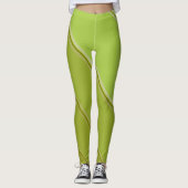 Chic Olive onder Bleke Green Banded Print Leggings (Voorkant)