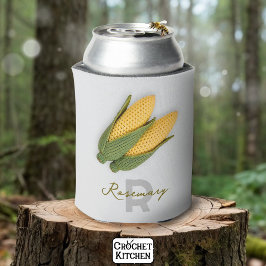 Chic Oma's Garden Modern Crochet Corn Naam Blikjeskoeler