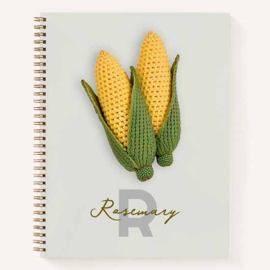 Chic Oma's Garden Modern Crochet Corn Naam Notitieboek (Voorkant)