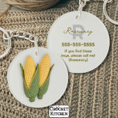 Chic Oma's Garden Modern Crochet Corn Naam Sleutelhanger
