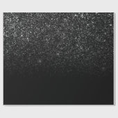 Chic Ombre Black Glitter Cadeaupapier (Vlak)