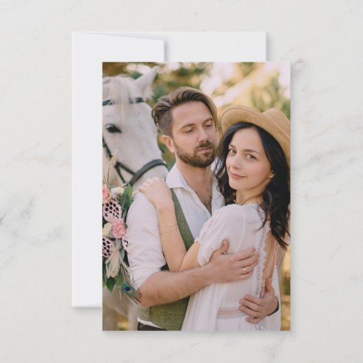 Chic Ombre Clay Terracotta & Blush Pink Wedding Bedankkaart (Achterkant)