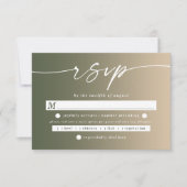 Chic Ombre Green & Yellow Wedding Meal Choice RSVP Kaartje (Voorkant)