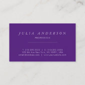 Chic Ombre Paars Violet Botanical Leaves Patroon Visitekaartje (Achterkant)