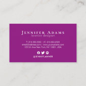 Chic Ombre Pink Paarse Plum Floral Visitekaartje (Achterkant)