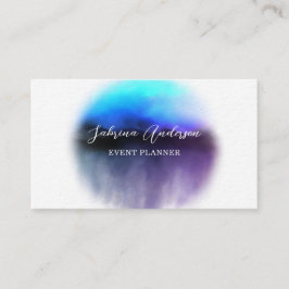 Chic Ombre Pink Paarse Waterverf Abstract Visitekaartje