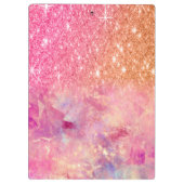 Chic ombre roos blush roze glitter monogram klembord (Achterkant)