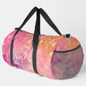 Chic ombre roos blush roze glitter monogram plunjezak (Rechterhoek)