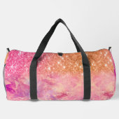 Chic ombre roos blush roze glitter monogram plunjezak (Achterkant)