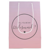Chic Ombre Roze Gradiënt Zal je mijn Bridesmaid zi Medium Cadeauzakje (Achterkant)