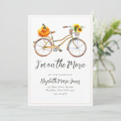 Chic On the Move Pumpkin Sunflower Bicycle Moving Aankondiging (Staand voorkant)