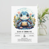 Chic Onder het Zee Blue Turtle Boy Verjaardag Kaart (Staand voorkant)