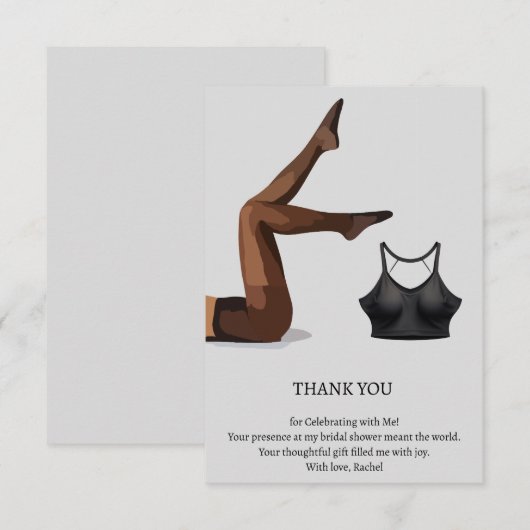 Chic Ondergoed Thema Bruidsfeestje Bedankkaart (Voorkant / Achterkant)