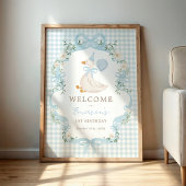 Chic One Gekke Goose Blue Balloon Verjaardag Welko Poster