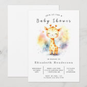 Chic Online Giraffe Baby shower Kaart (Voorkant / Achterkant)
